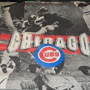 Vintage 1991 Chicago Cubs All Over Print Tank Top Rare Black White